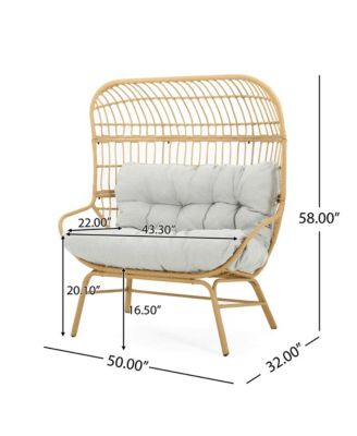 - Modern Light Brown Palos Outdoor Wicker Loveseat