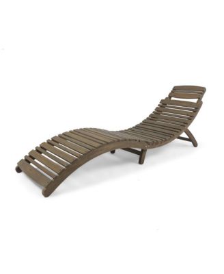 Wood Foldable Chaise Lounge - Brown