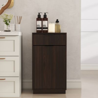 10 Gal TiltOut Trash Can Cabinet Woodgrain Wave Textured Pull Out Bin