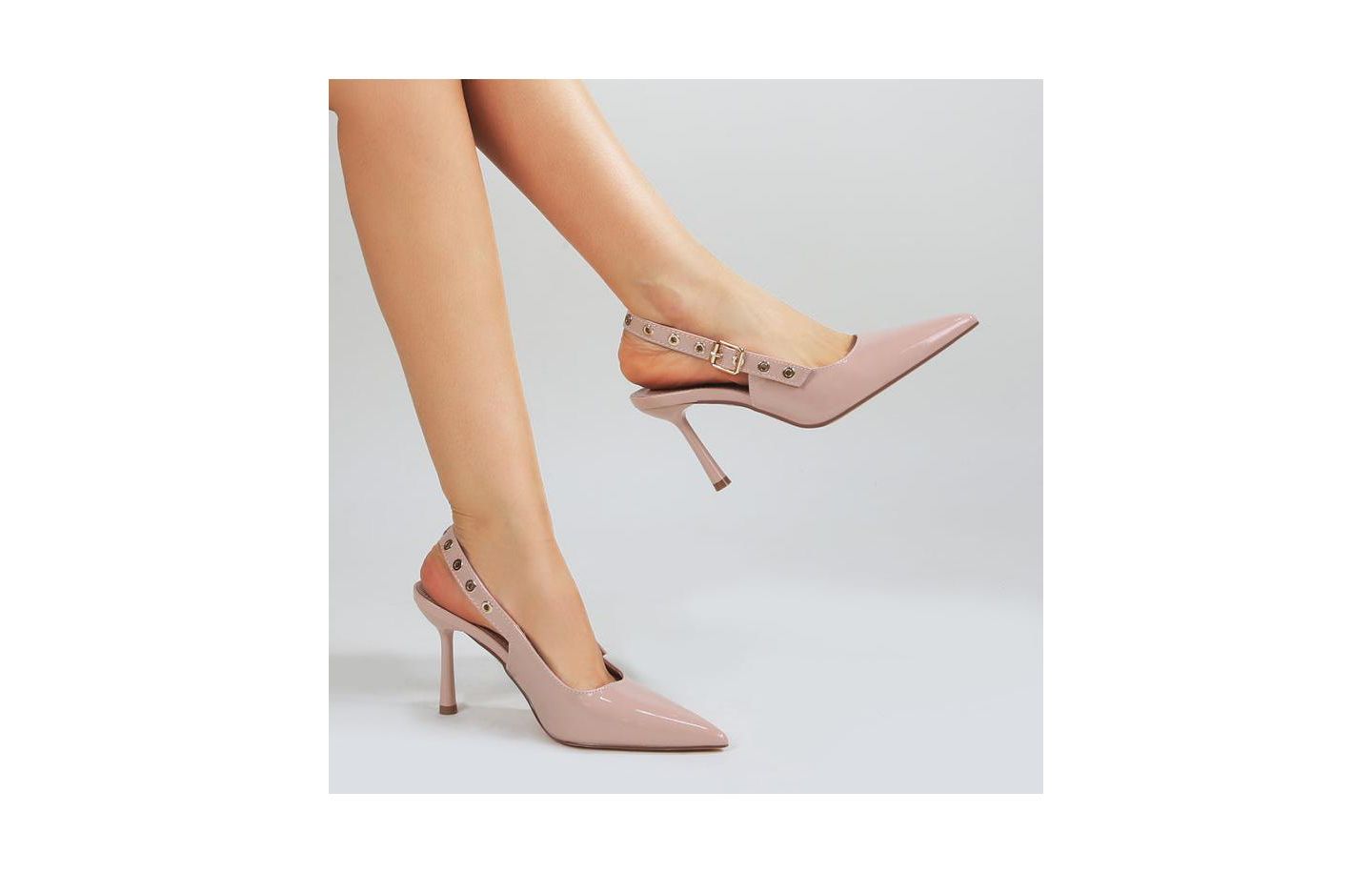 Женские туфли BERNESS Candes Grommet Strap Slingback, цвет: Бежевый — фото 2