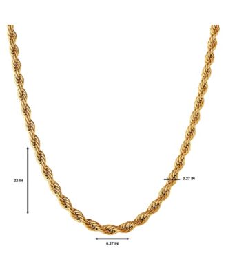 Mens Gold-Tone Rope Chain Necklace - 22'' Chain