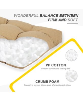 42" x 19.3" x 5.1" Outdoor Polyester Tufted Bench Cushion, Water-resistant & Fade-Resistant, Cushion for Love Seat