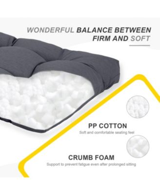 42" x 19.3" x 5.1" Outdoor Polyester Tufted Bench Cushion, Water-resistant & Fade-Resistant, Cushion for Love Seat