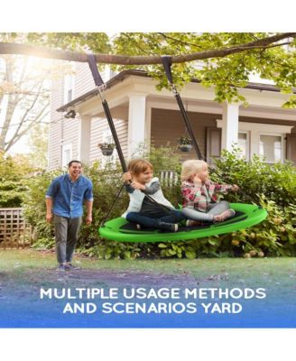 43" Saucer Swing (Kids & Adults): 700lbs Capacity, Waterproof, Adjustable Hanging Straps – Backyard/Indoor/Outdoor.