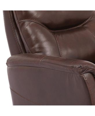 2 Pc. Robust Top Grain Leather Articulating Headrest 360° Swivel Glider Recliner Set