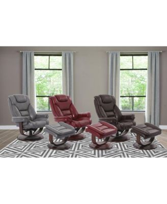 Monarch - Ice Manual Reclining Swivel Chair and Ottoman