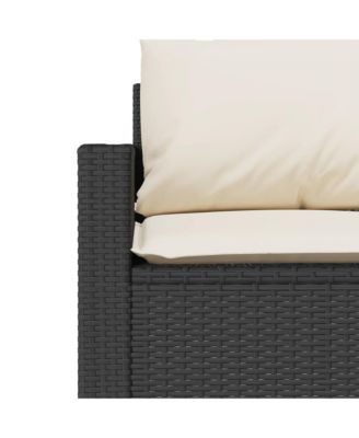 Garden Sofa Black and Cream White