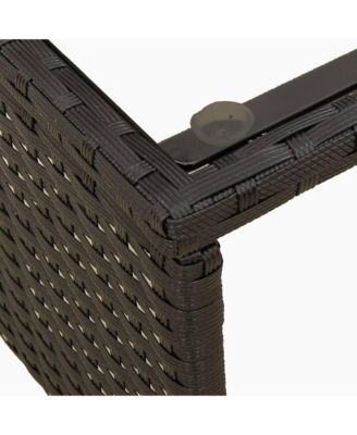 Garden Sofa Black sofa with blue cushions