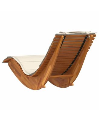 Sun Lounger Cream, Acacia Wood Grain
