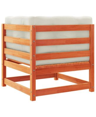 Garden Sofa Wax brown Solid pine wood 27.6 x 27.6 x 26.4 in