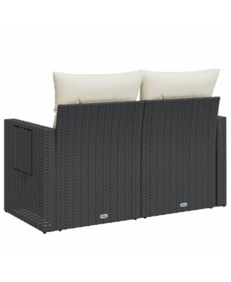 Garden Sofa Black, Cream White