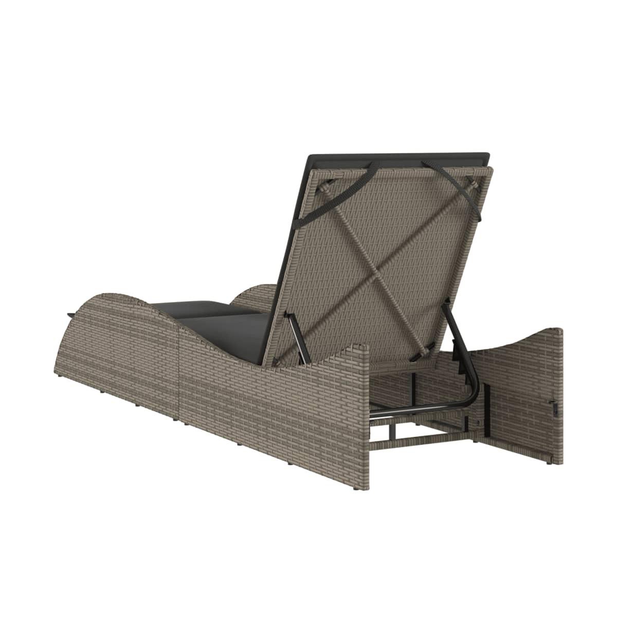 Sun Lounger Grey Pe rattan 23.6 x 80.7 x 28.7 in