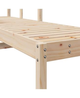 Sun Lounger Natural Pine Solid Pine Wood Standard