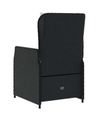 Reclining Garden Chair Black PE rattan Standard outdoor chair size
