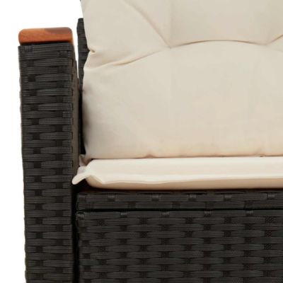 Garden Sofa Black and Cream White