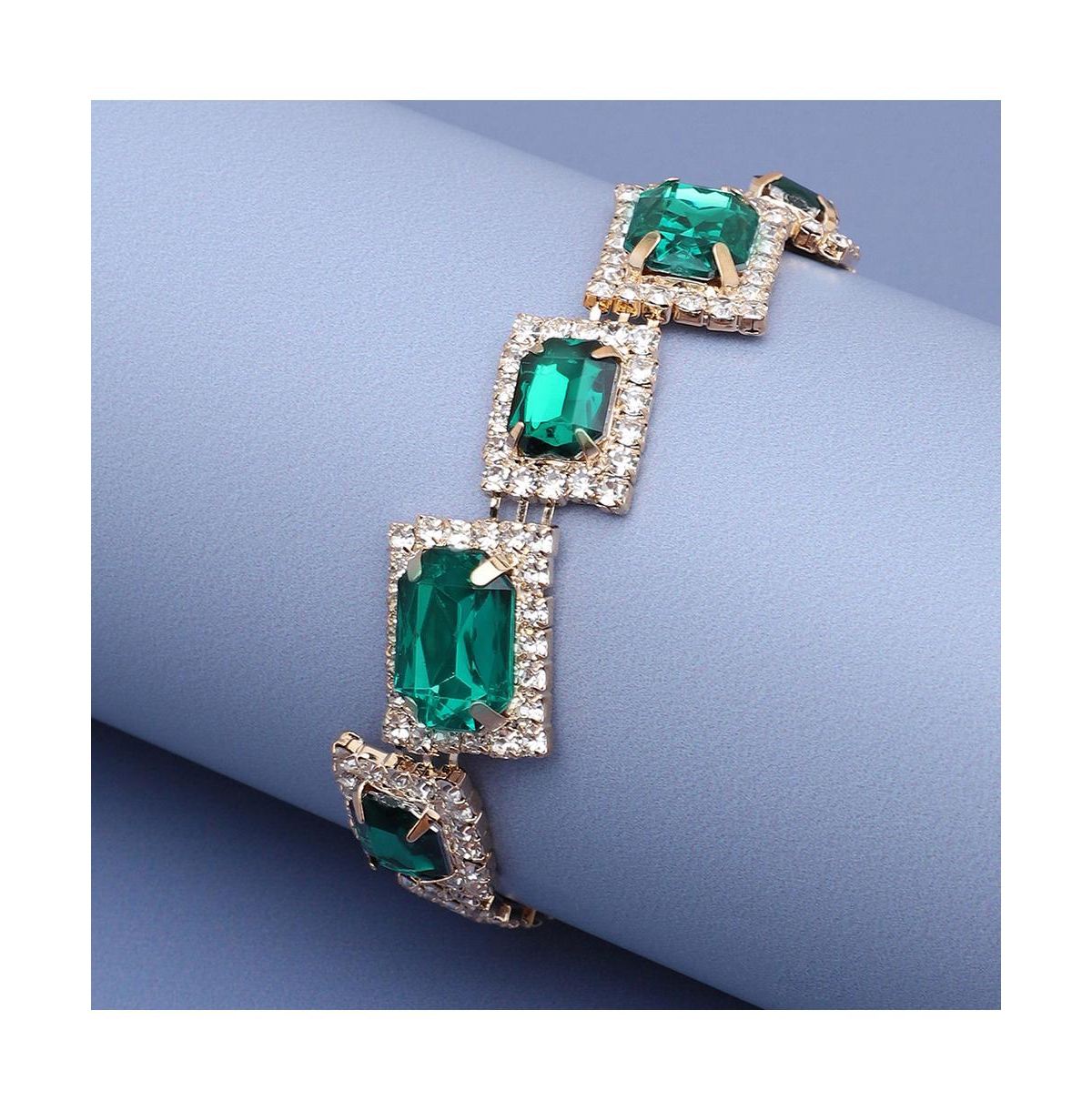 Sohi Party Stone Statement Bracelet In Gold