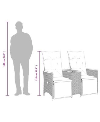 Reclining Garden Sofa Grey