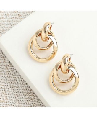 Women's Gold  Twisted Metallic Drop Earrings