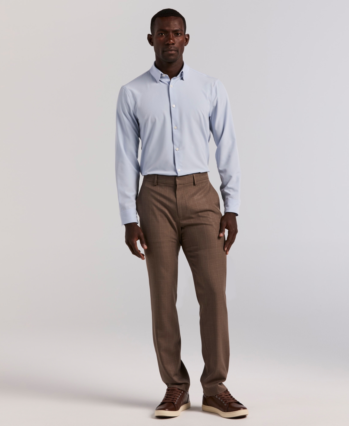 Perry Ellis Portfolio Men's Modern-fit Stretch Solid Resolution Pants In Brown