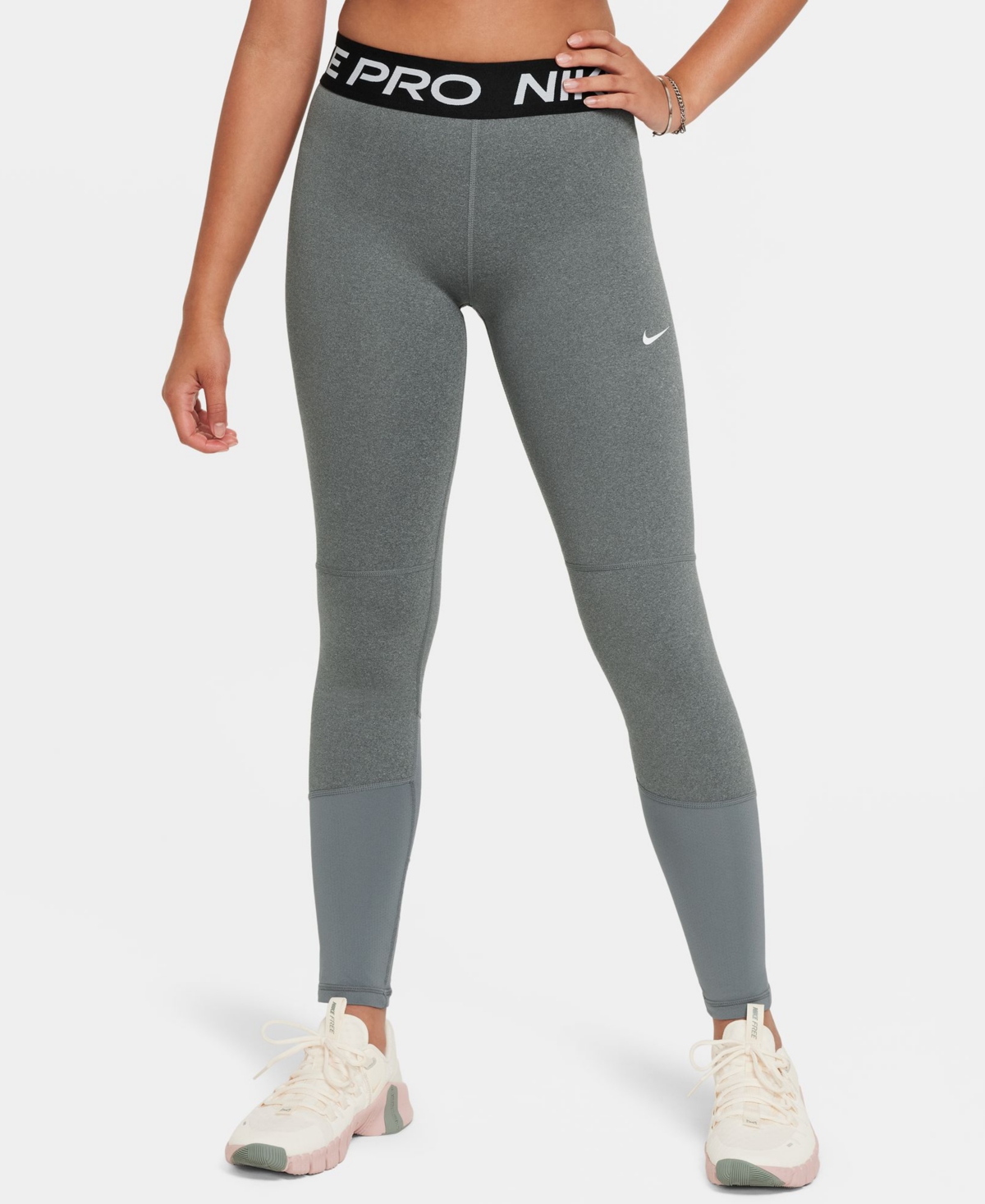 Nike Girls   Pro Tights In Gray