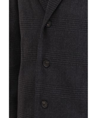 Men's Houndstooth Faux Wool Top Coat