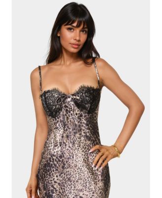 Women's Satin Maxi with Lace Cups