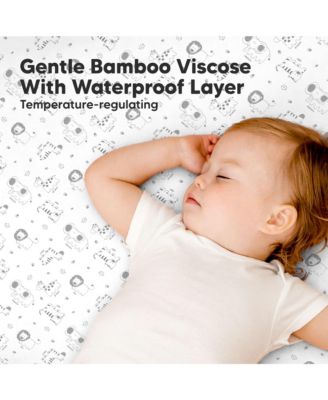 2pk Isla Waterproof Mini Crib Sheets for Boy, Girl, Soft Pack and Play Sheets for Graco Pack and Play Mattress