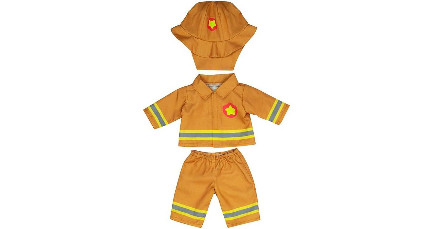 Детские куклы MINILAND Careers Collection Firefighter 15" 3-Piece Doll Outfit, Ages 10+, цвет: Жёлтый разноцветный — фото 1