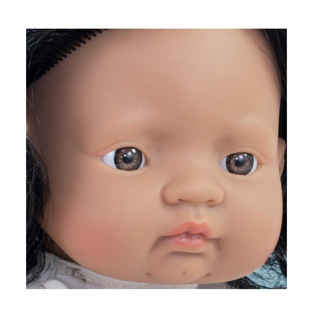 Miniland My Friends and Me Collection Hispanic Baby Girl Doll with Black Hair