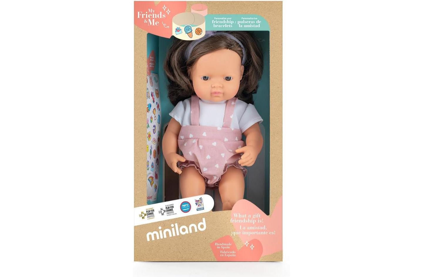 Детская кукла MINILAND Baby Doll Brunette Girl 15'' (Box) - My Friends and Me, цвет: Light Skin — фото 5