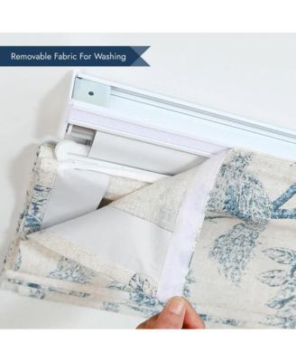 Peacock 100% Blackout Dual Layered Pull-Down Roman Shade for Windows