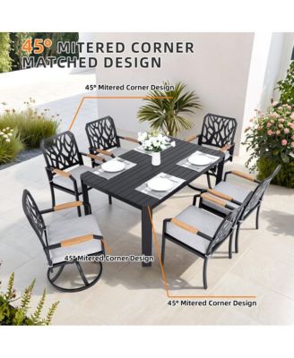 - 7-Piece Aluminum Patio Furniture Set - Bourbon Brown