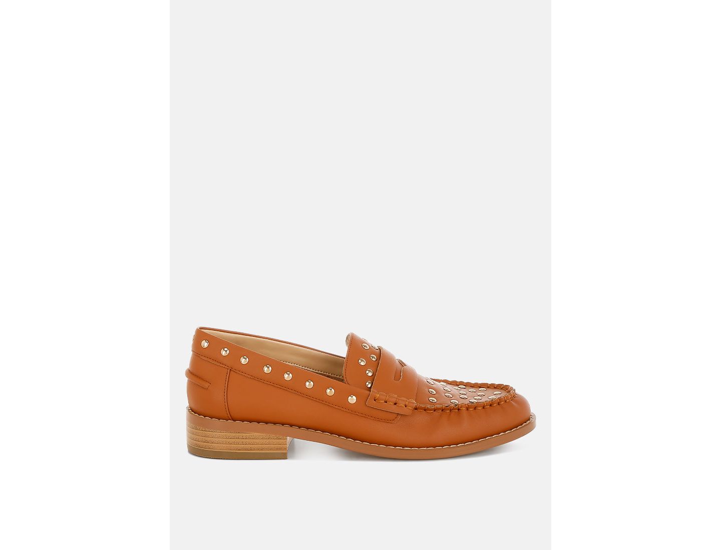 Женские туфли Rag & Co Oglavia Studs Embellished Leather, цвет: Бежевый / Хаки — фото 4