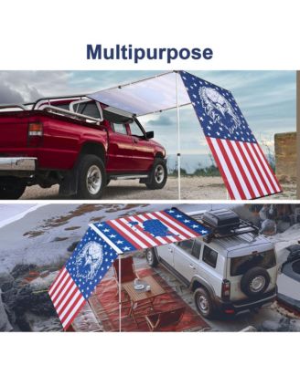 4.4x6.6 Ft Vehicle Awning with Eagle Side Wall Roof Rack Pull-Out Sun Shade Camp