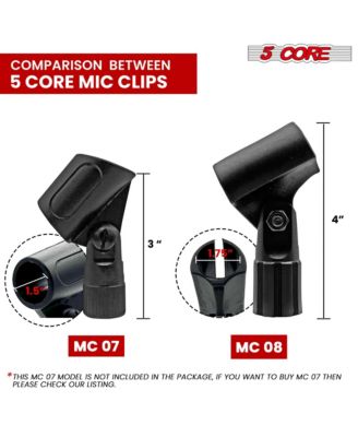 Microphone Clip Holder 2 Pieces with Screw Adapters 5/8 to 3/8 Inch