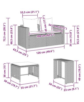 Garden Sofa Set Grey, Dark Grey