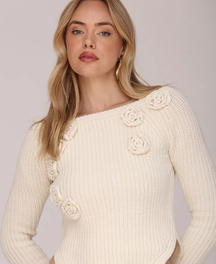 Women's Boat Neck Ribbed Sweater - thumbnail 6