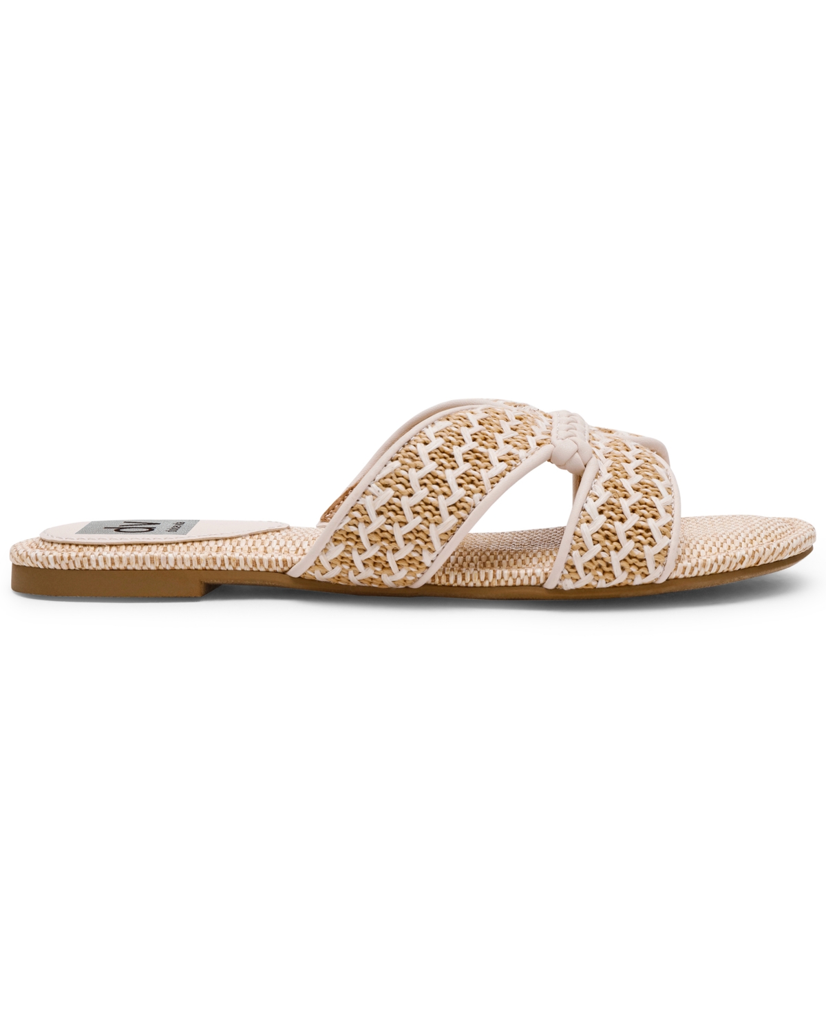 Dv Dolce Vita Women's Geeya Raffia Criss Cross Strap Flat Slide Sandals In Black