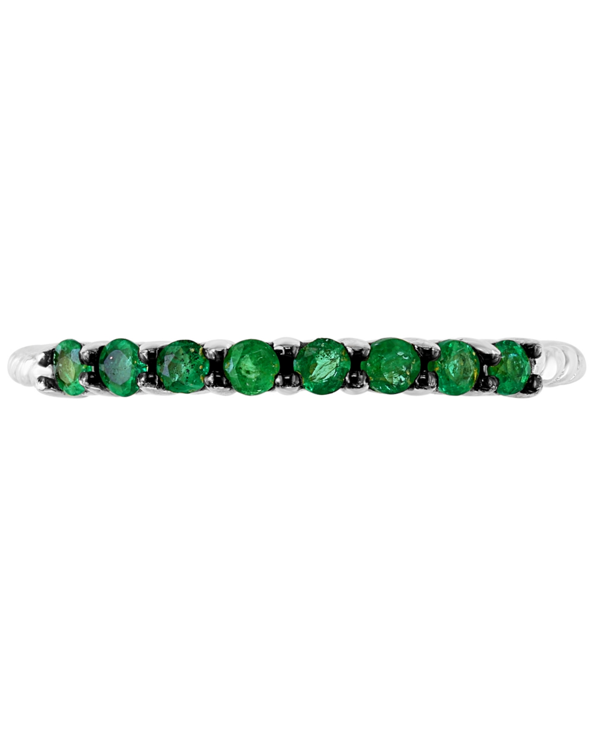 Lali Jewels Emerald Ring (0.29 Ct. T.w.) In 14k White Gold In Green