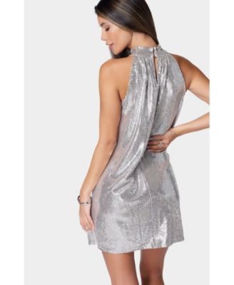 Women's Halter Neck Trapeze Disco Dot Dress