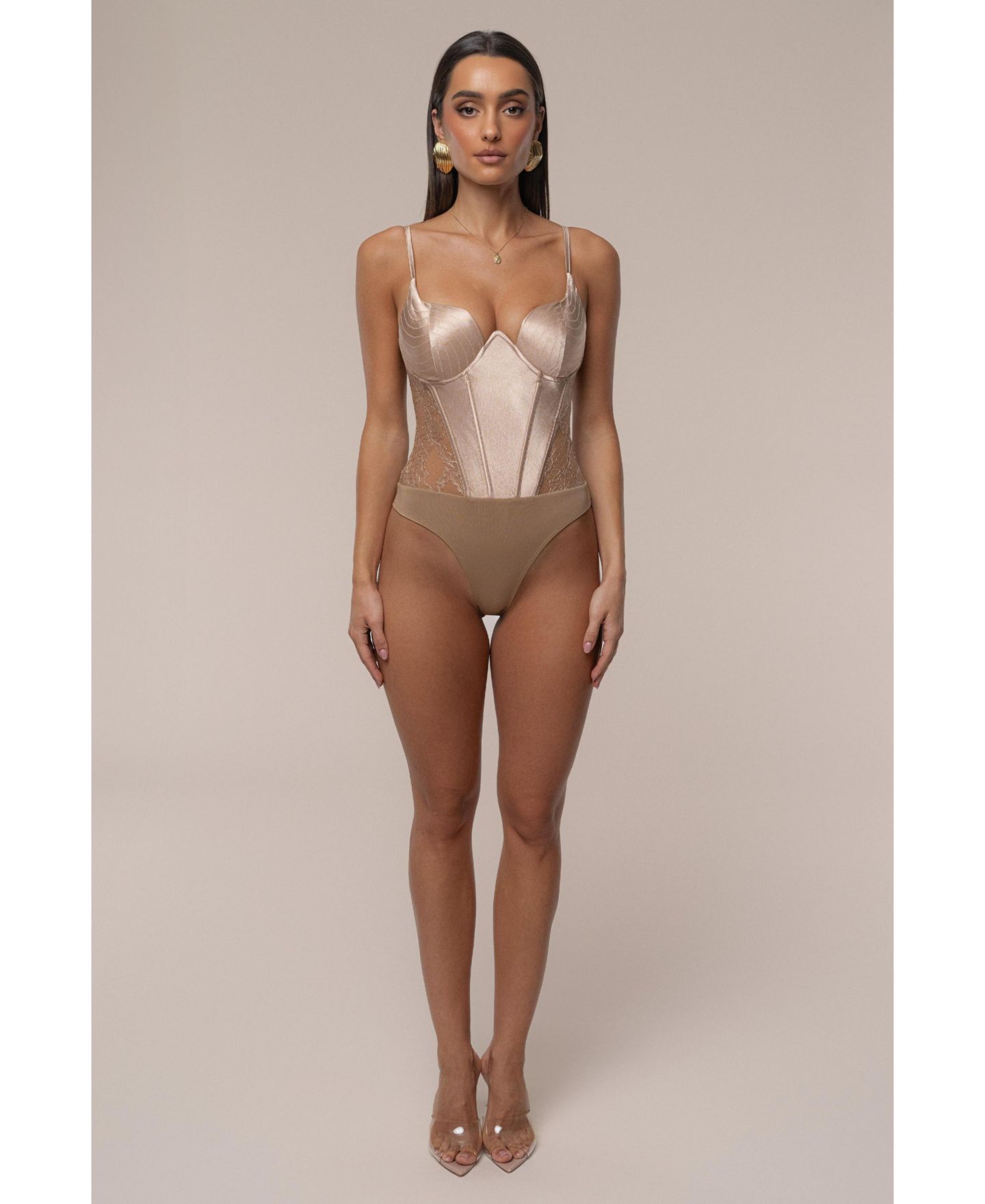 Боди Incomparable, кружево — JLUXLABEL, цвет: Коричневый — фото 4