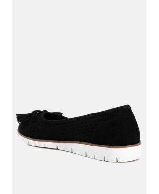 Womens Pacer Perforated Leather Ballerinas