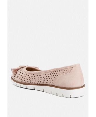 Womens Pacer Perforated Leather Ballerinas