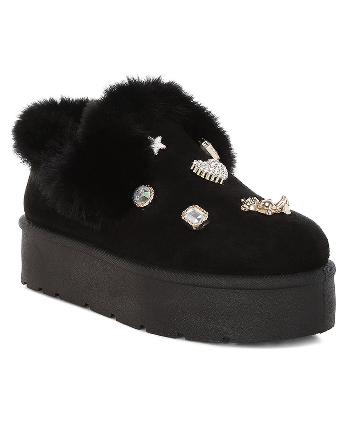 Женские ботинки London Rag Zeta Charm Detail Slip On Snow Boots, цвет: Чёрный — фото 1