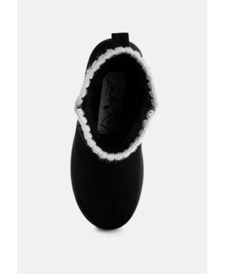 Womens Rochas Scalloped Detail Snow Boots