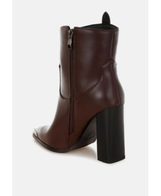 Womens Hatter Pointed Toe Faux Leather Boots