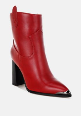 Womens Hatter Pointed Toe Faux Leather Boots
