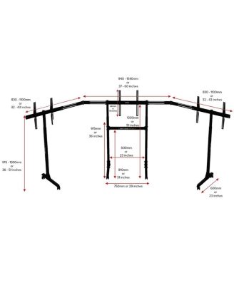 Free Standing Triple Monitor Stand