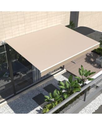 13'x8' Manual Retractable Awning Sun Shade, Patio Awning Canopy