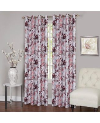 Country Living 100% Thermal Lined Grommet Top Floral Room Darkening Curtains